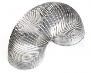 Slinky spring toy on a white background